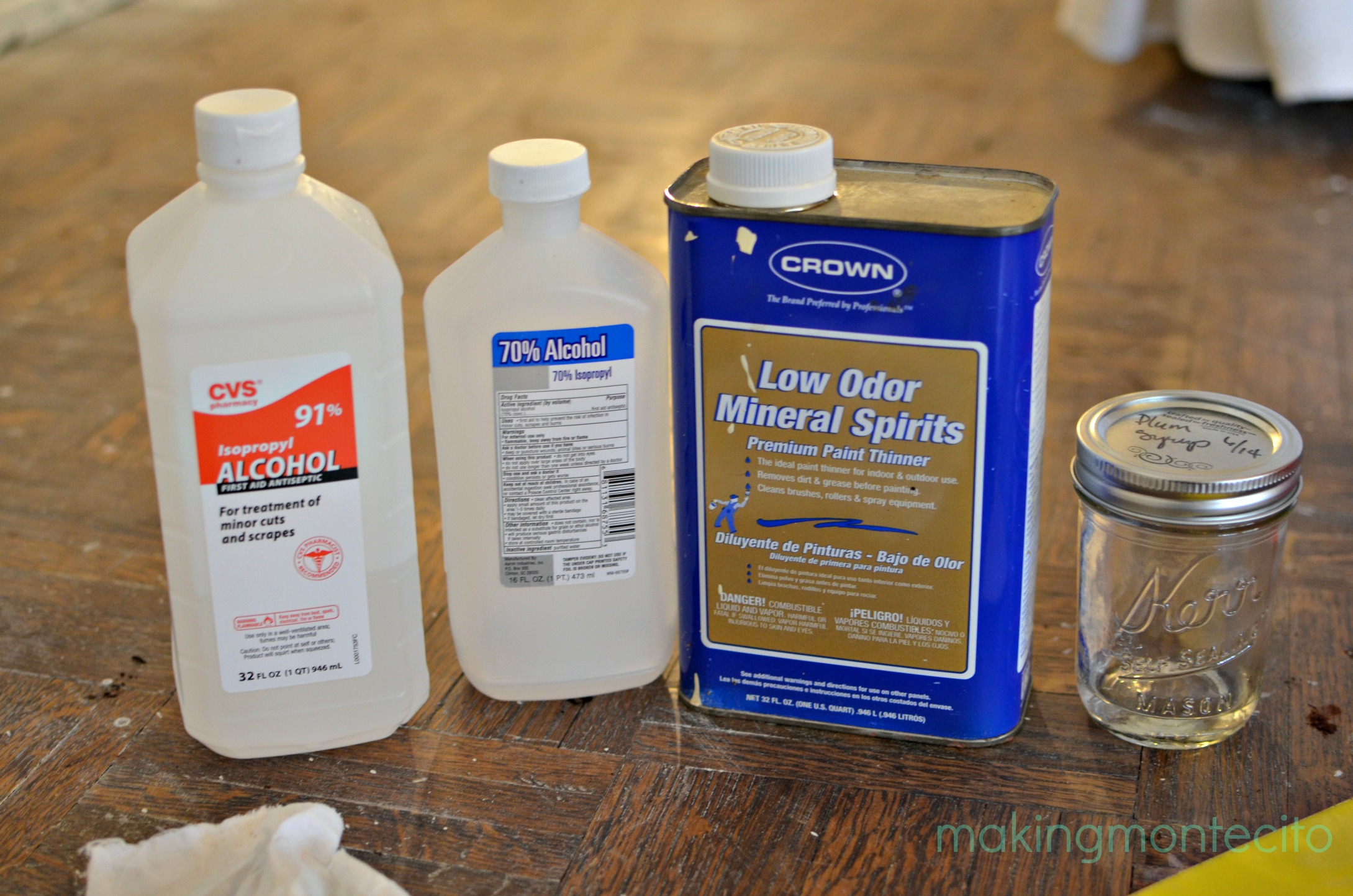 making montecito - paint removal alcohol